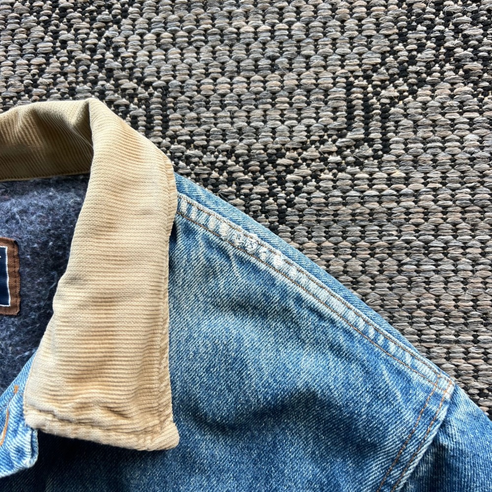 Vintage Mustang Stormrider Jacket Mens XL Blue Blanket Lined Corduroy Trucker - Picture 6 of 14